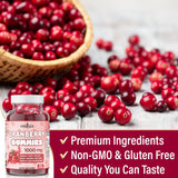 NEW AGE Cranberry Gummies lifestyle scene with fresh cranberries