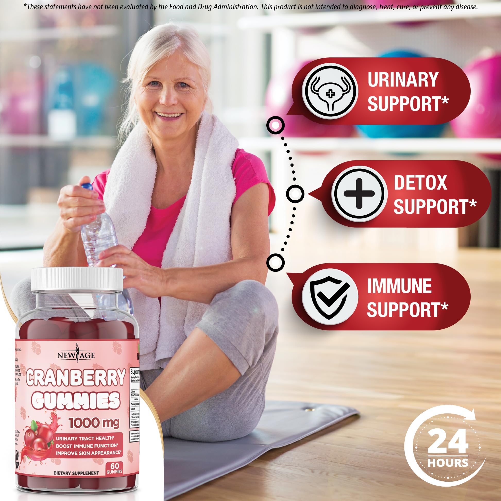 NEW AGE Cranberry Gummies showing gummies