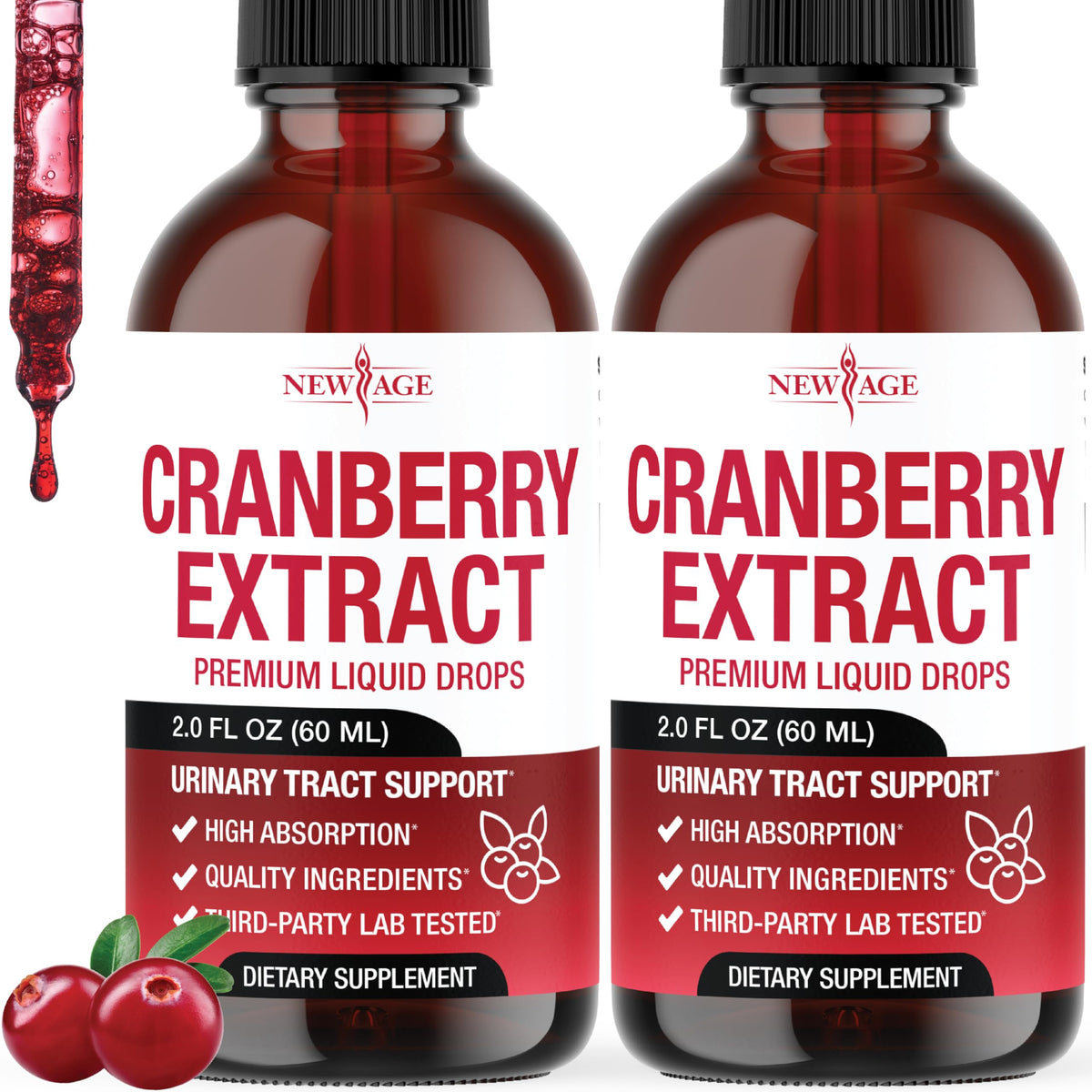 NEW AGE Cranberry Liquid Drops bottle front view