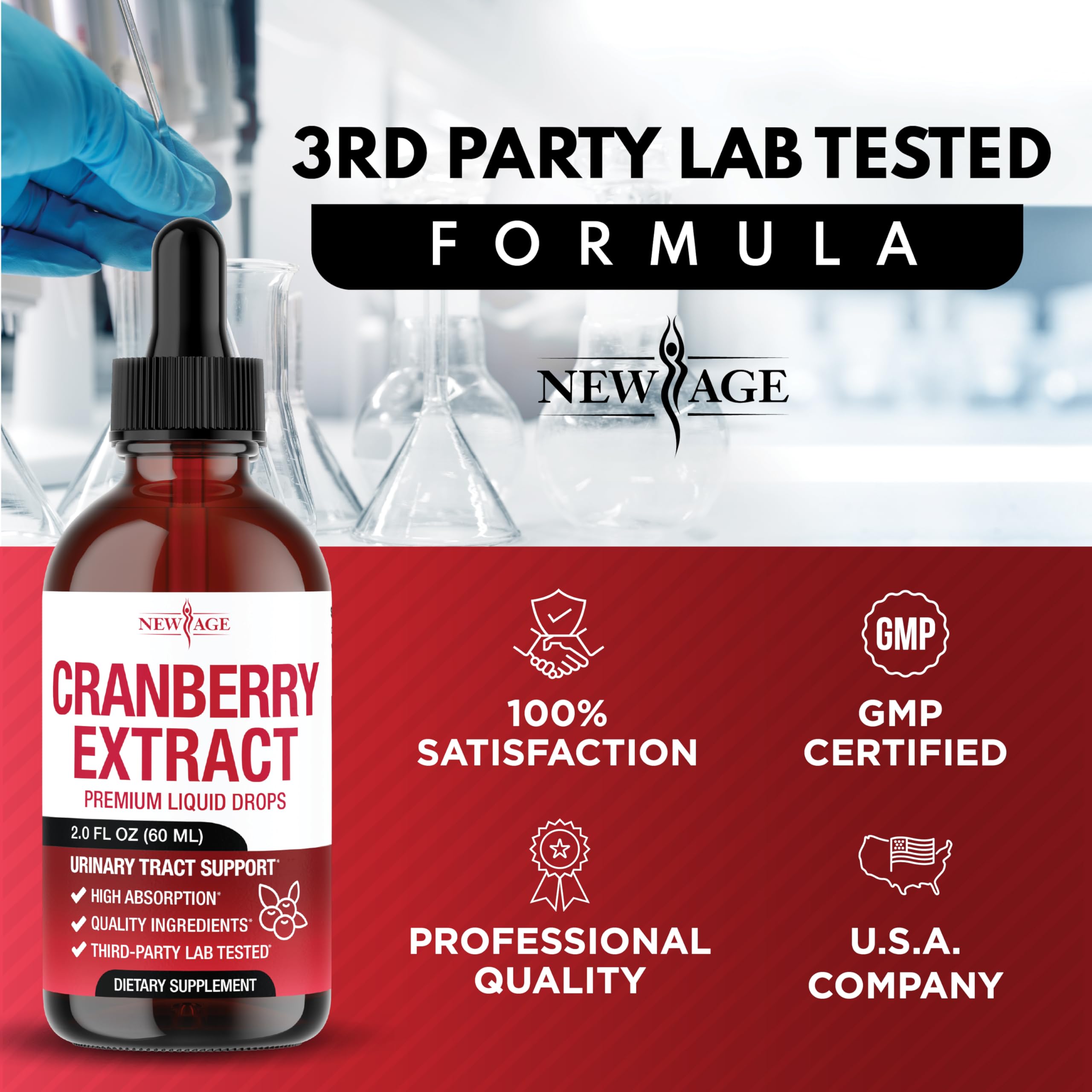 NEW AGE Cranberry Liquid Drops close-up of dropper