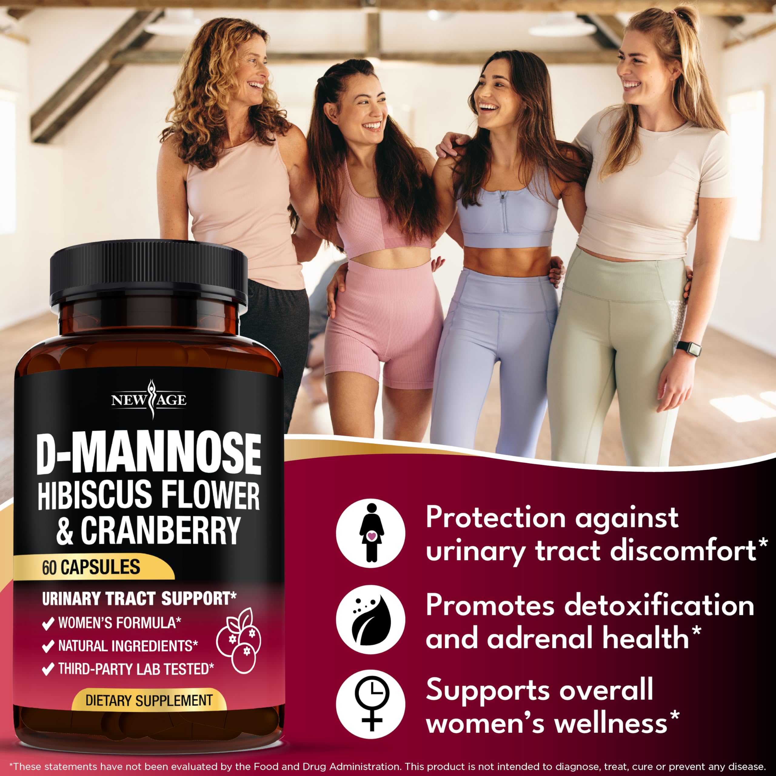 NEW AGE D-Mannose Complex 1000mg Capsules packaging