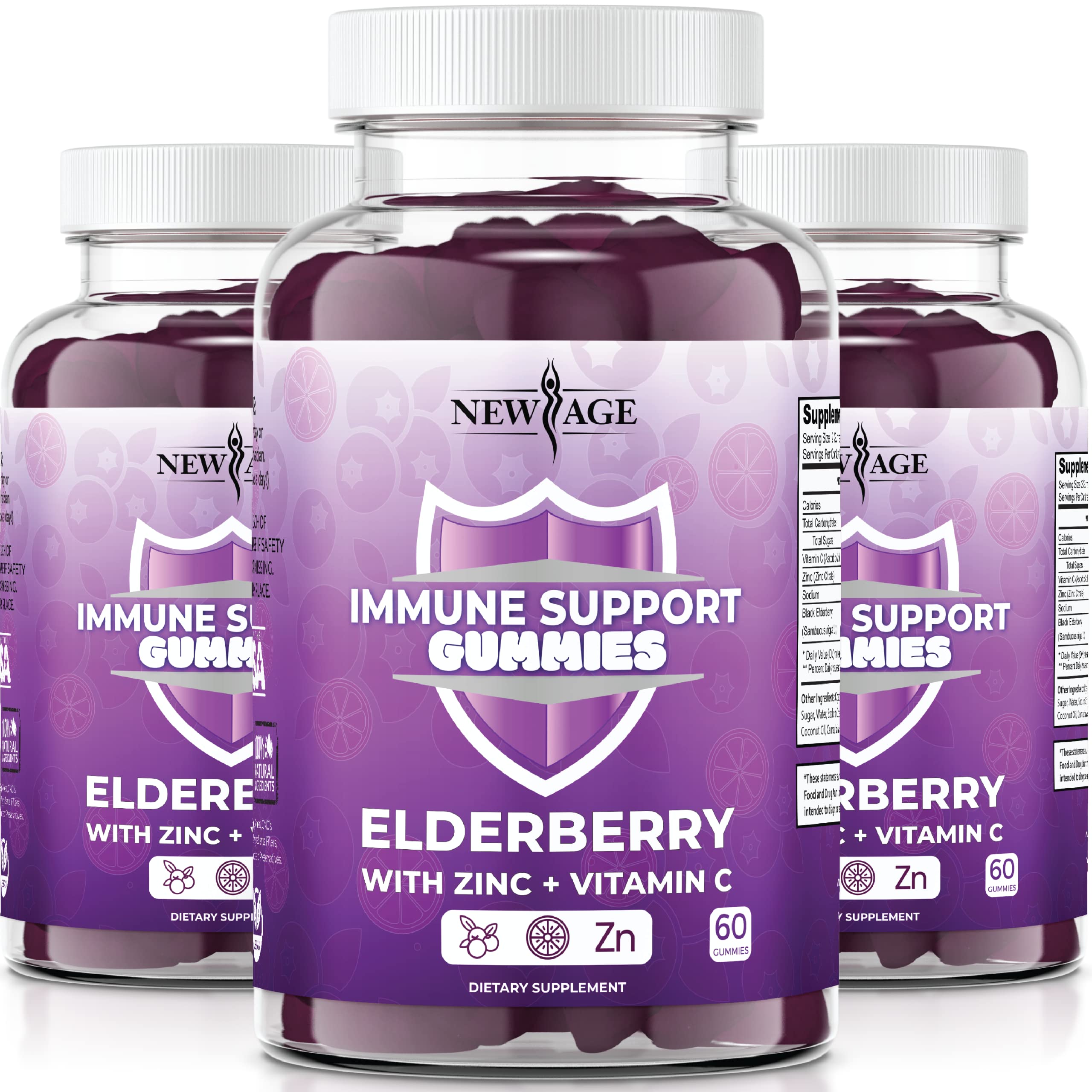 NEW AGE daily wellness System Support Gummies front view with packaging