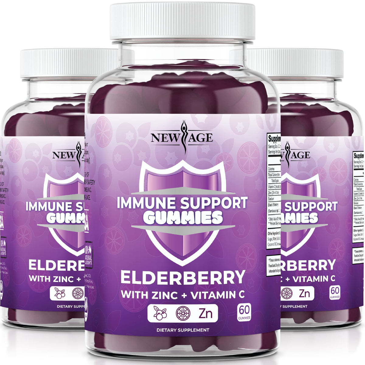 NEW AGE daily wellness System Support Gummies front view with packaging