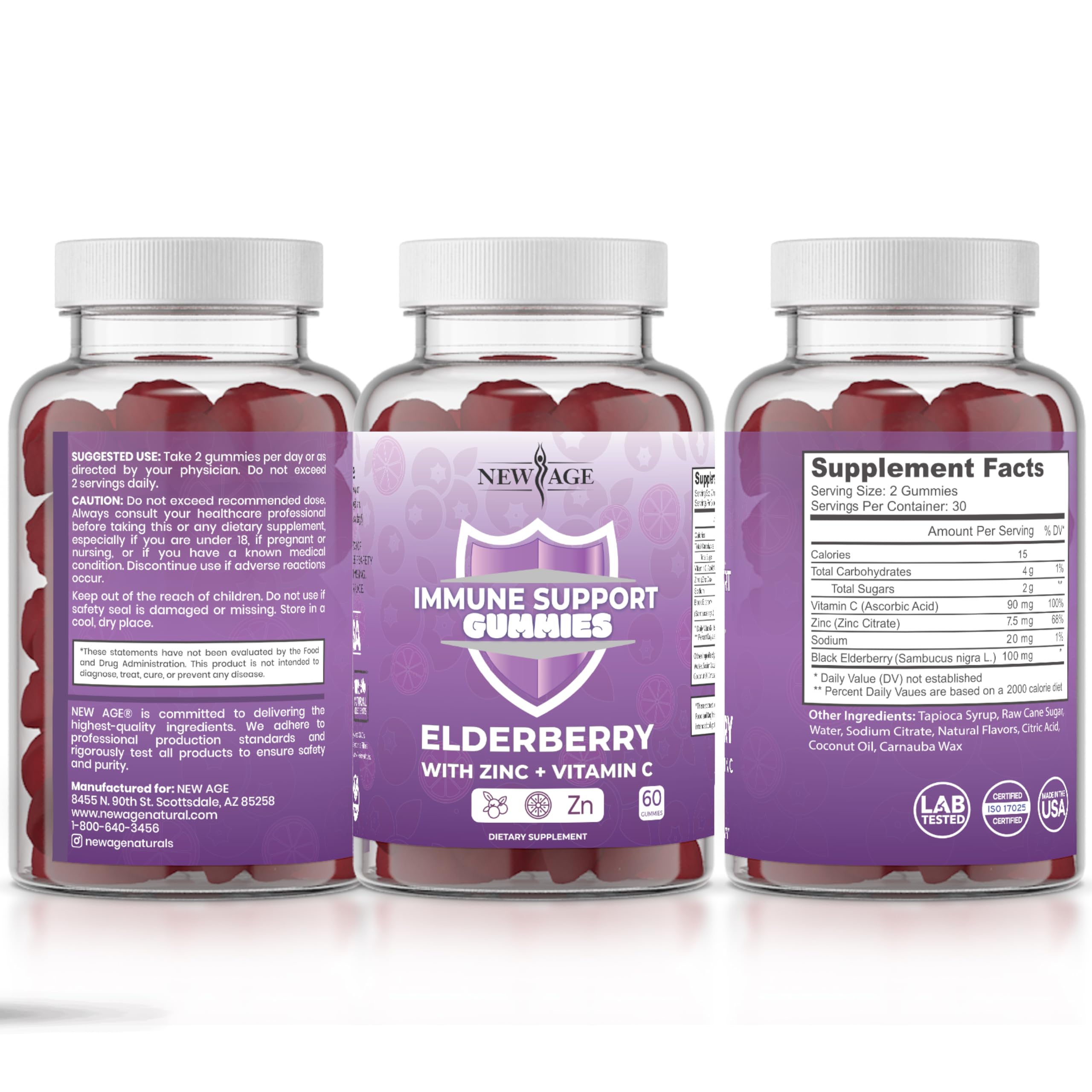 NEW AGE daily wellness System Support Gummies with fresh elderberries