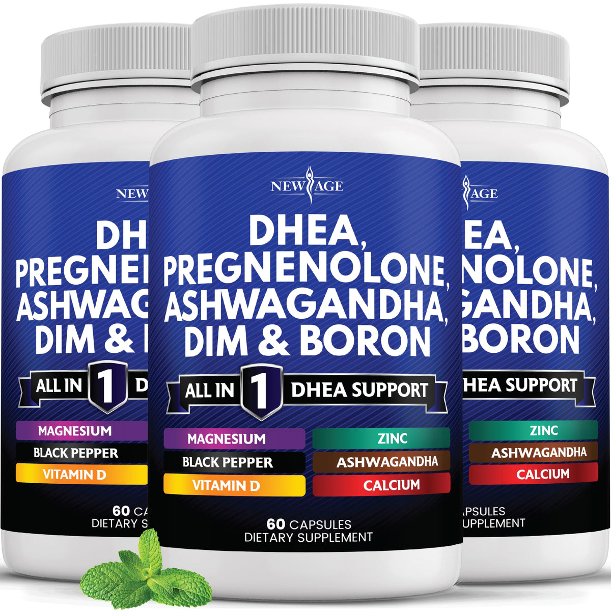NEW AGE DHEA Supplement Capsules front view