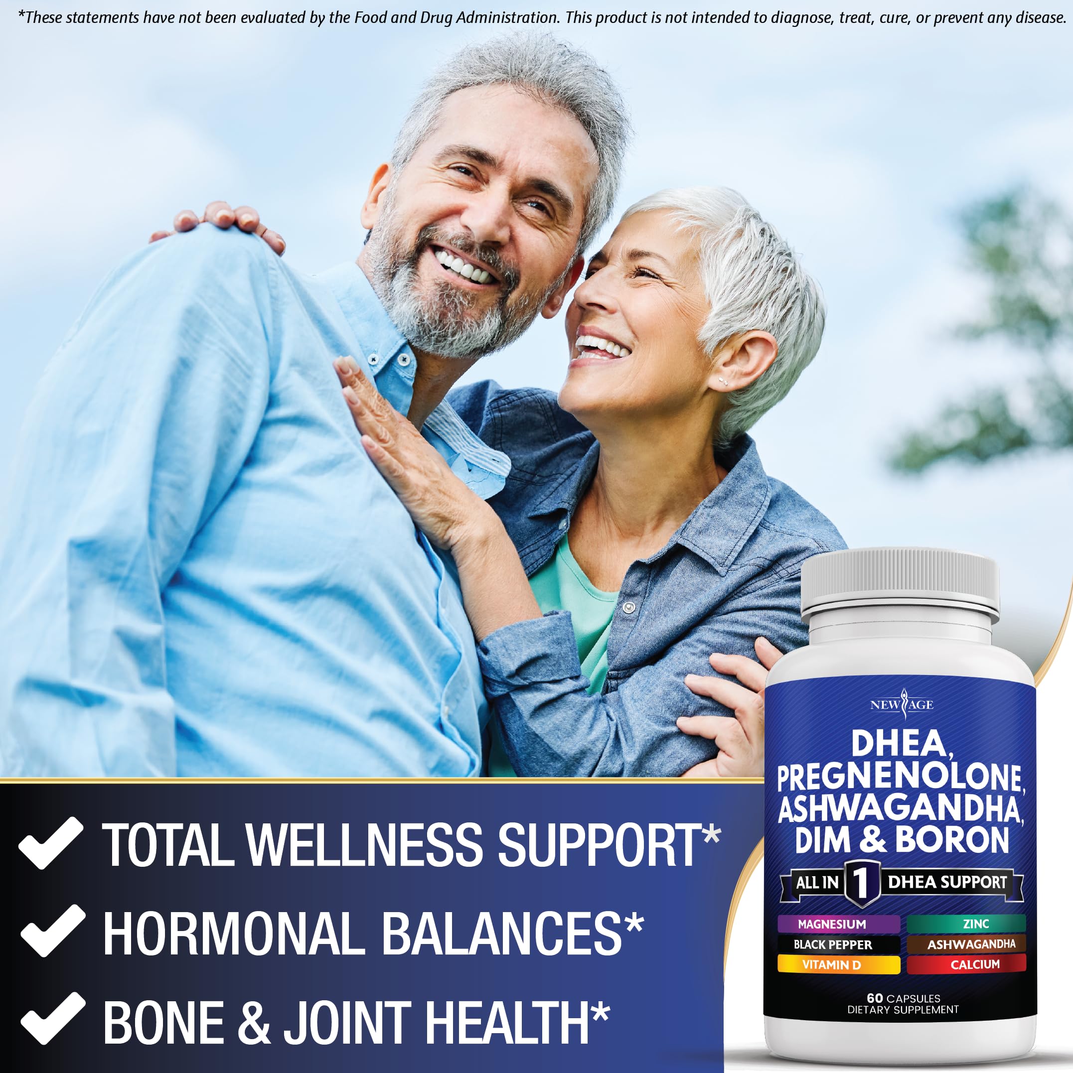NEW AGE DHEA Supplement Capsules with Dim and Boron Complex