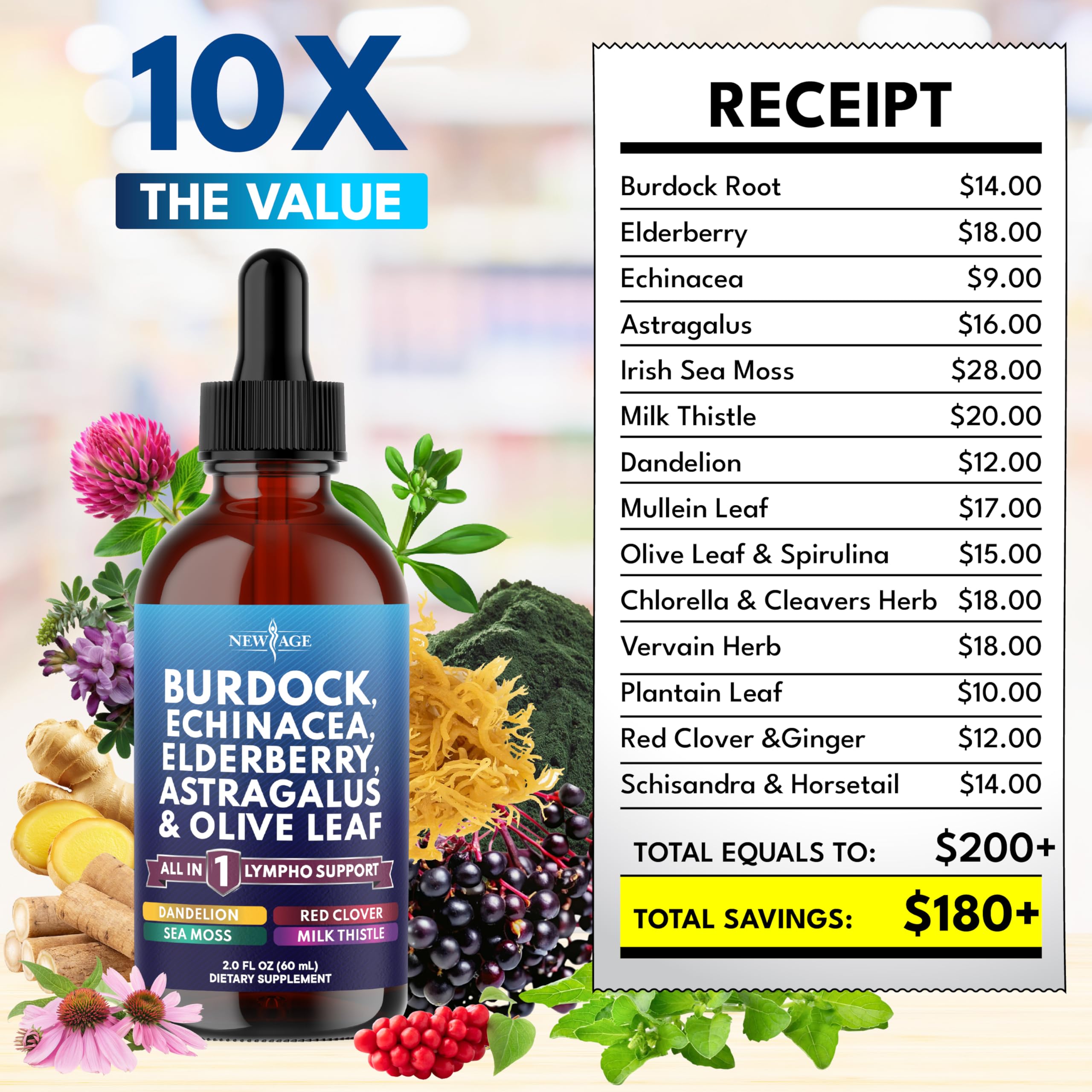 NEW AGE Echinacea Burdock Root Liquid Drops dropper
