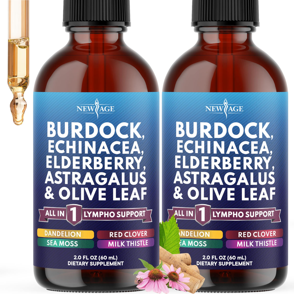 NEW AGE Echinacea Burdock Root Liquid Drops front view