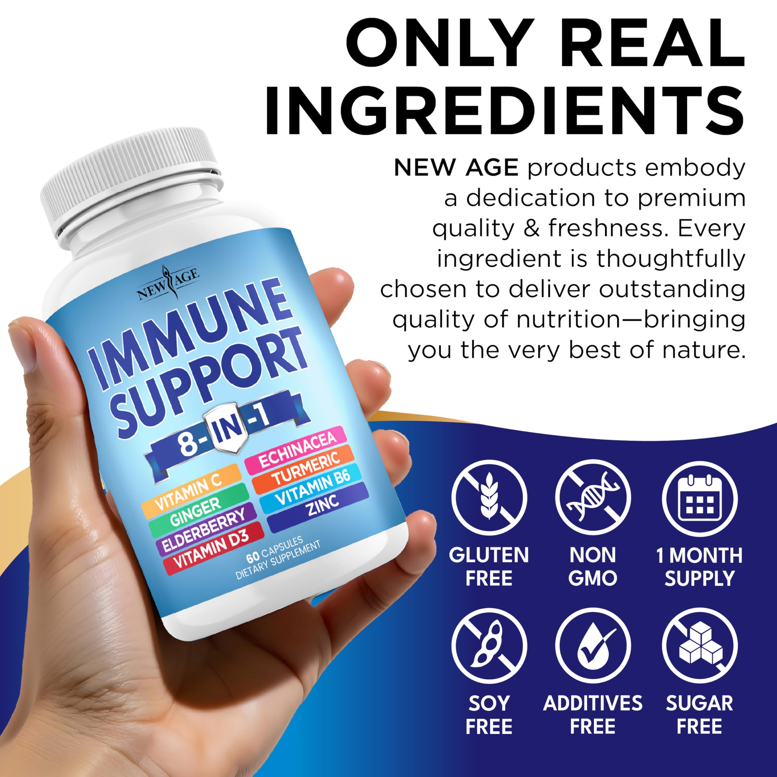 NEW AGE Echinacea daily wellness Support Capsules close-up