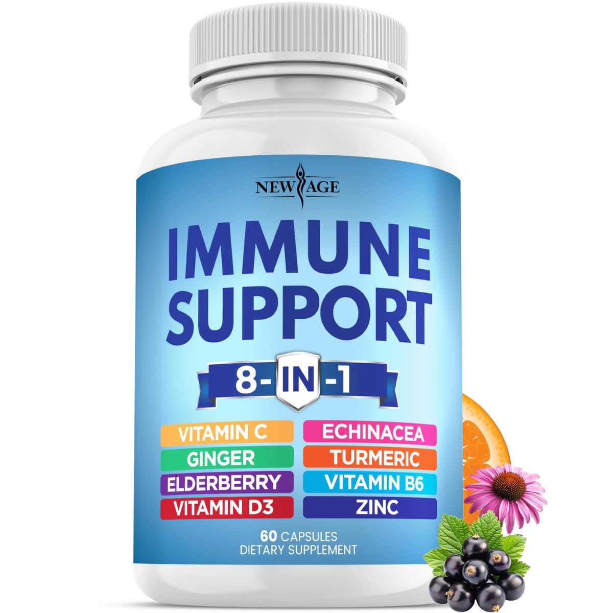 NEW AGE Echinacea daily wellness Support Capsules front view