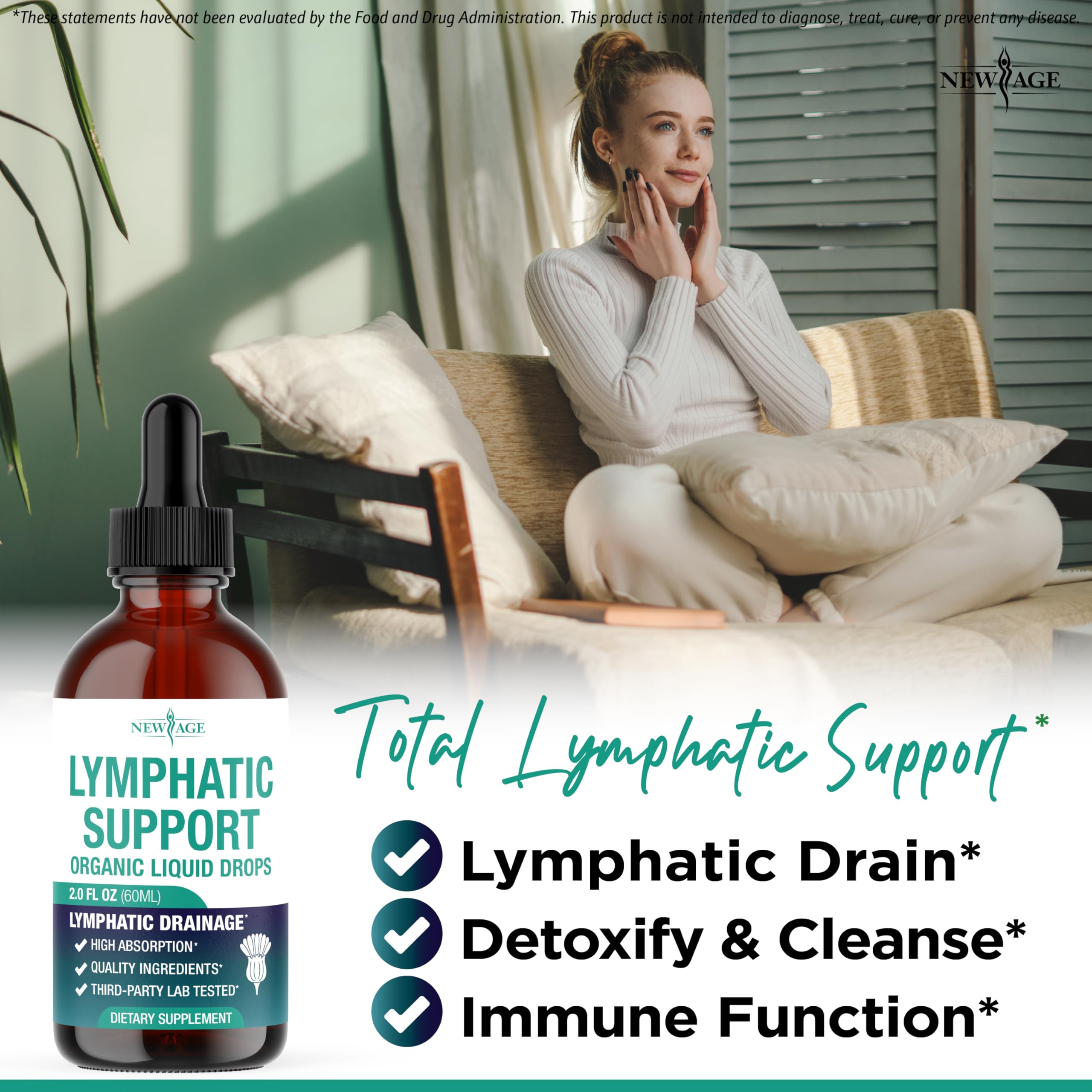 NEW AGE Echinacea Lymph Drops bottle side view