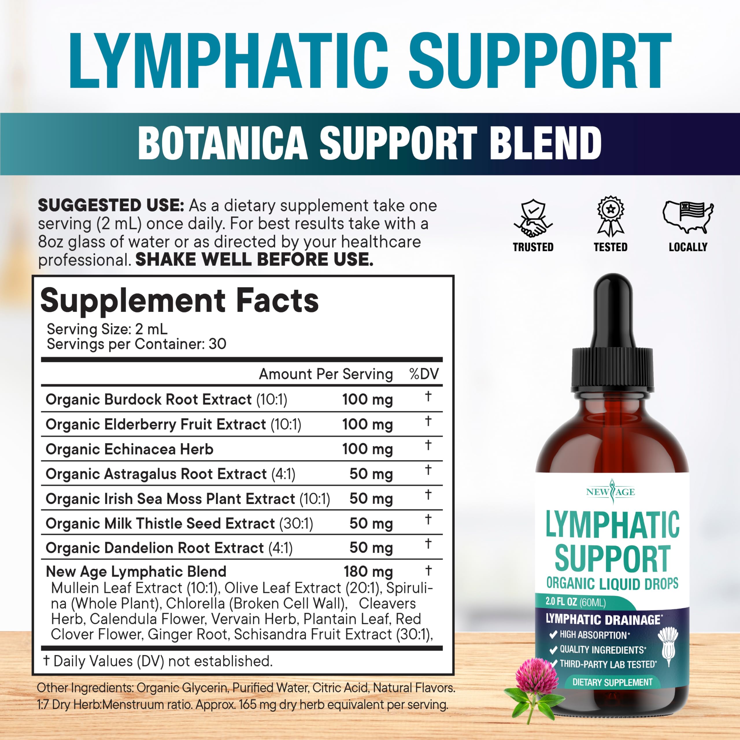 NEW AGE Echinacea Lymph Drops lifestyle scene on kitchen counter