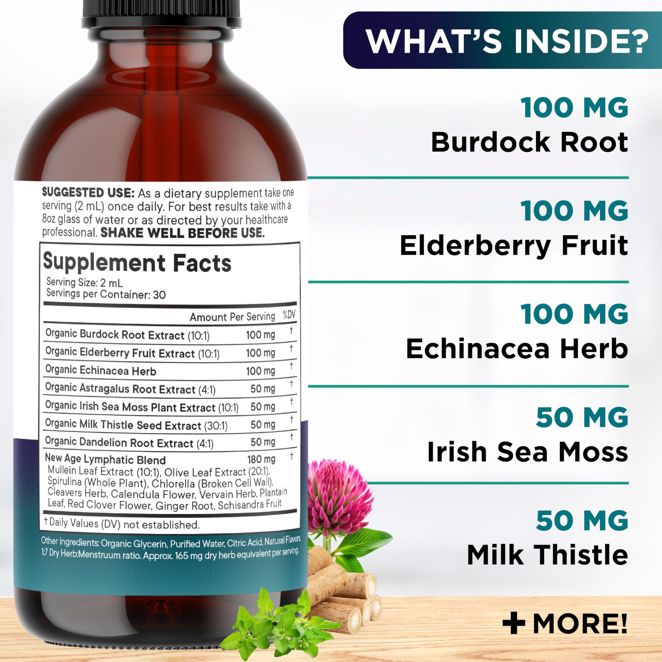 NEW AGE Echinacea Lymph Drops product label close-up