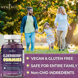 NEW AGE Elderberry Gummies ingredients list on packaging
