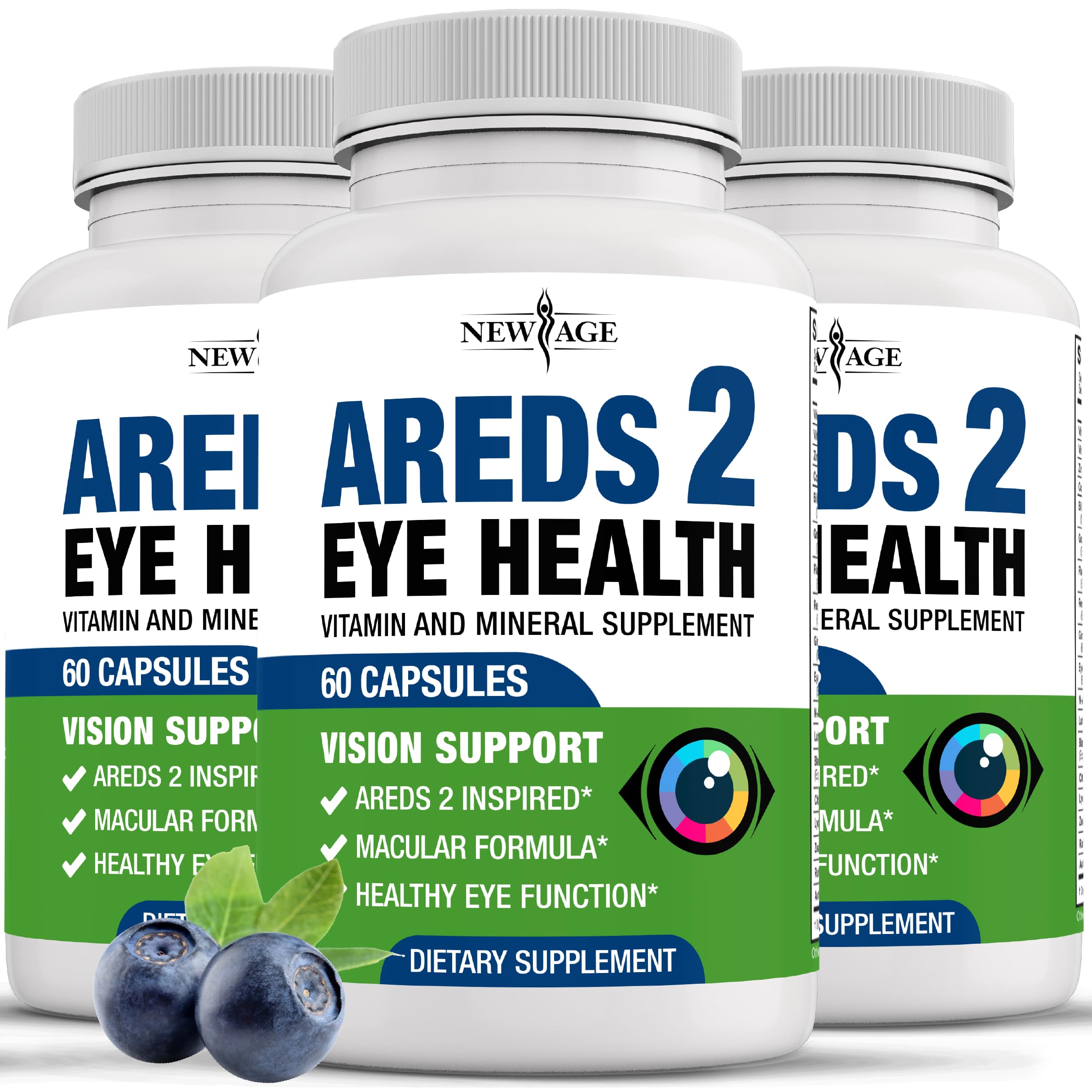 NEW AGE Eye Health Supplements 180 Count Capsules front view