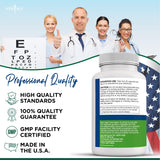 NEW AGE Eye Health Supplements bottle with a healthy lifestyle background