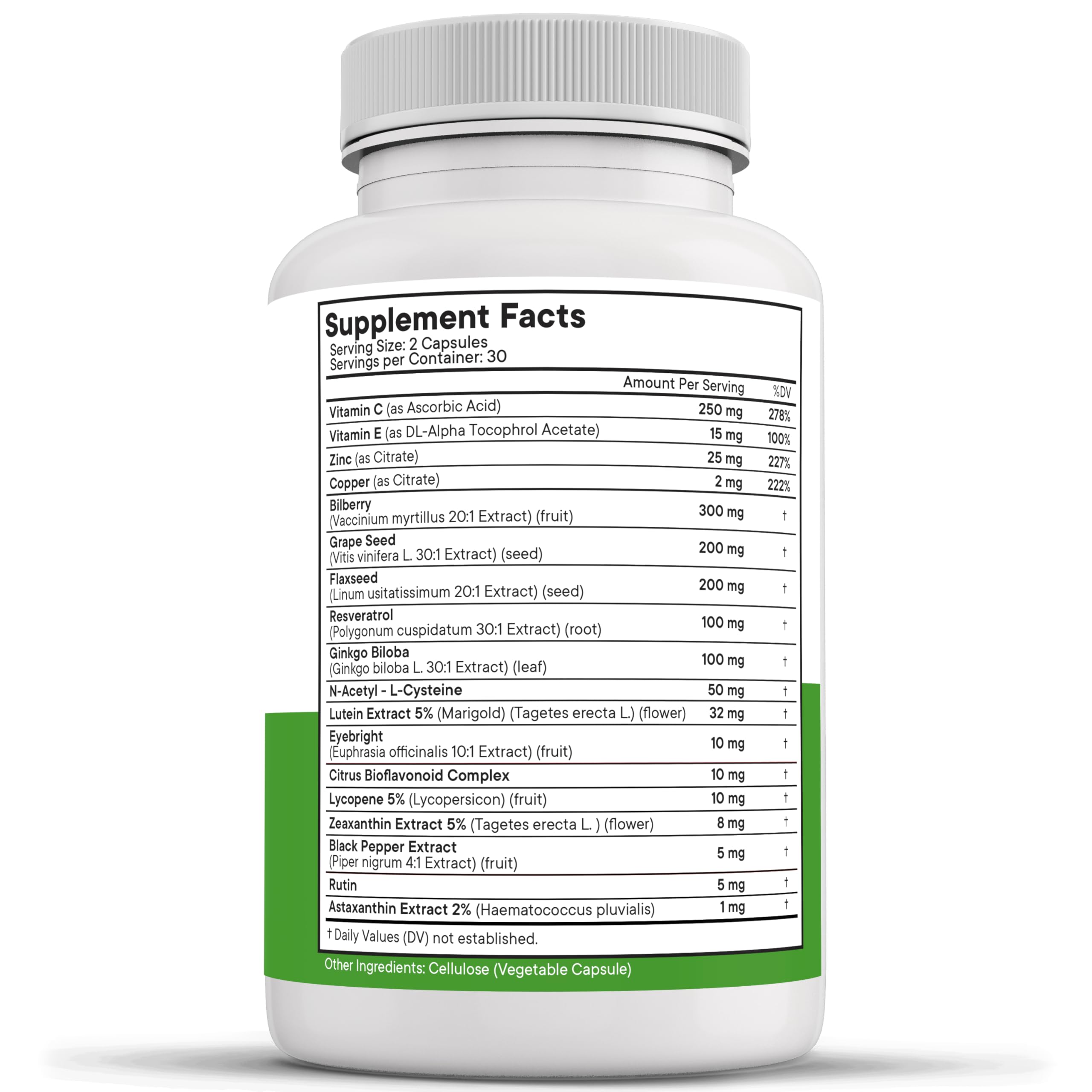 NEW AGE Eye Health Supplements on a wooden table
