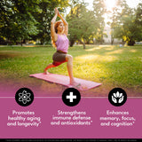 NEW AGE Female Supplement Capsules with a glass of water