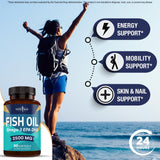 NEW AGE Fish Oil Omega 3 2500mg bottle side view