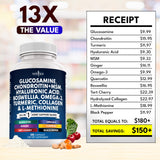NEW AGE Glucosamine Chondroitin MSM Supplement with ingredients display