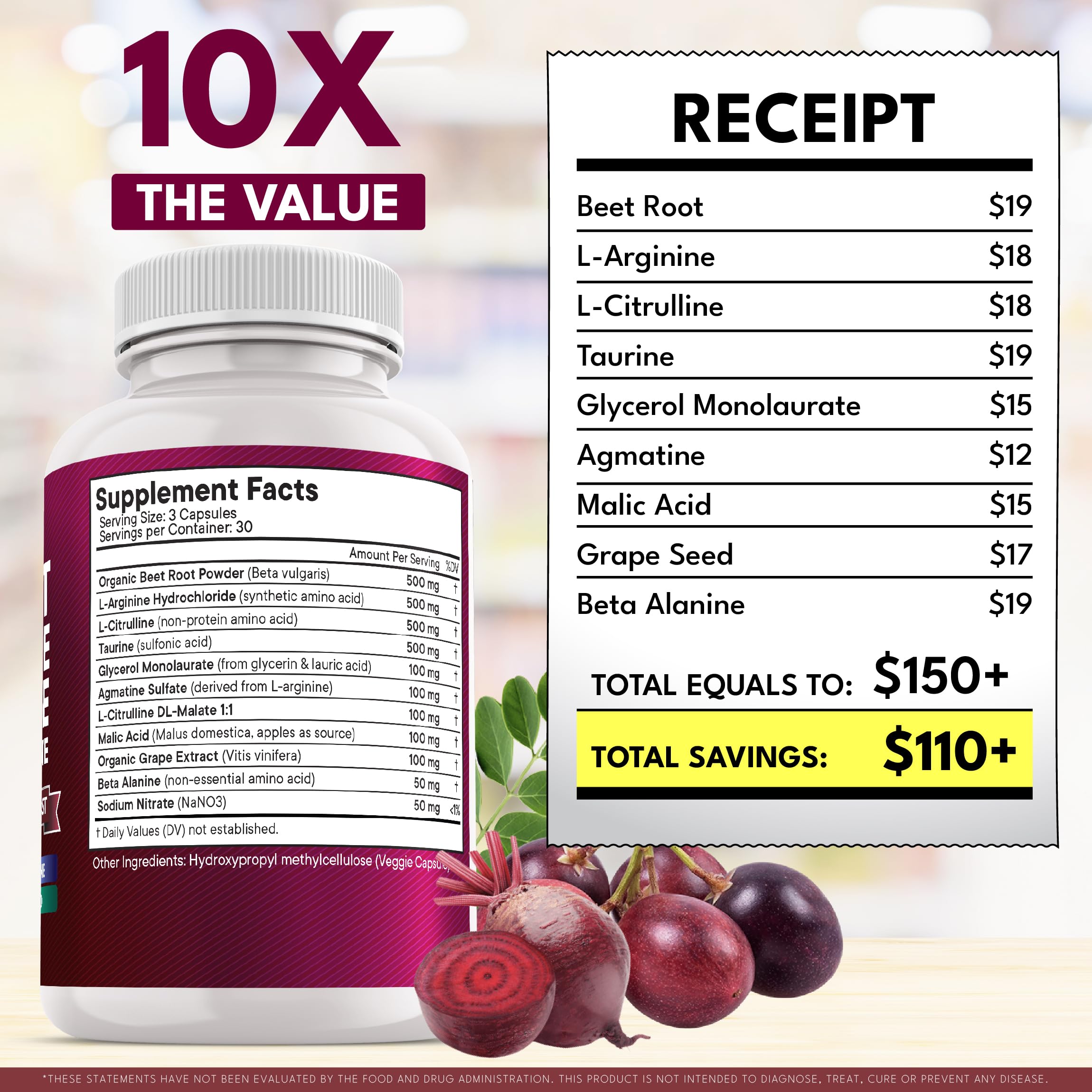 NEW AGE Grape Seed Extract & Beet Root NO2 Blend capsule close-up