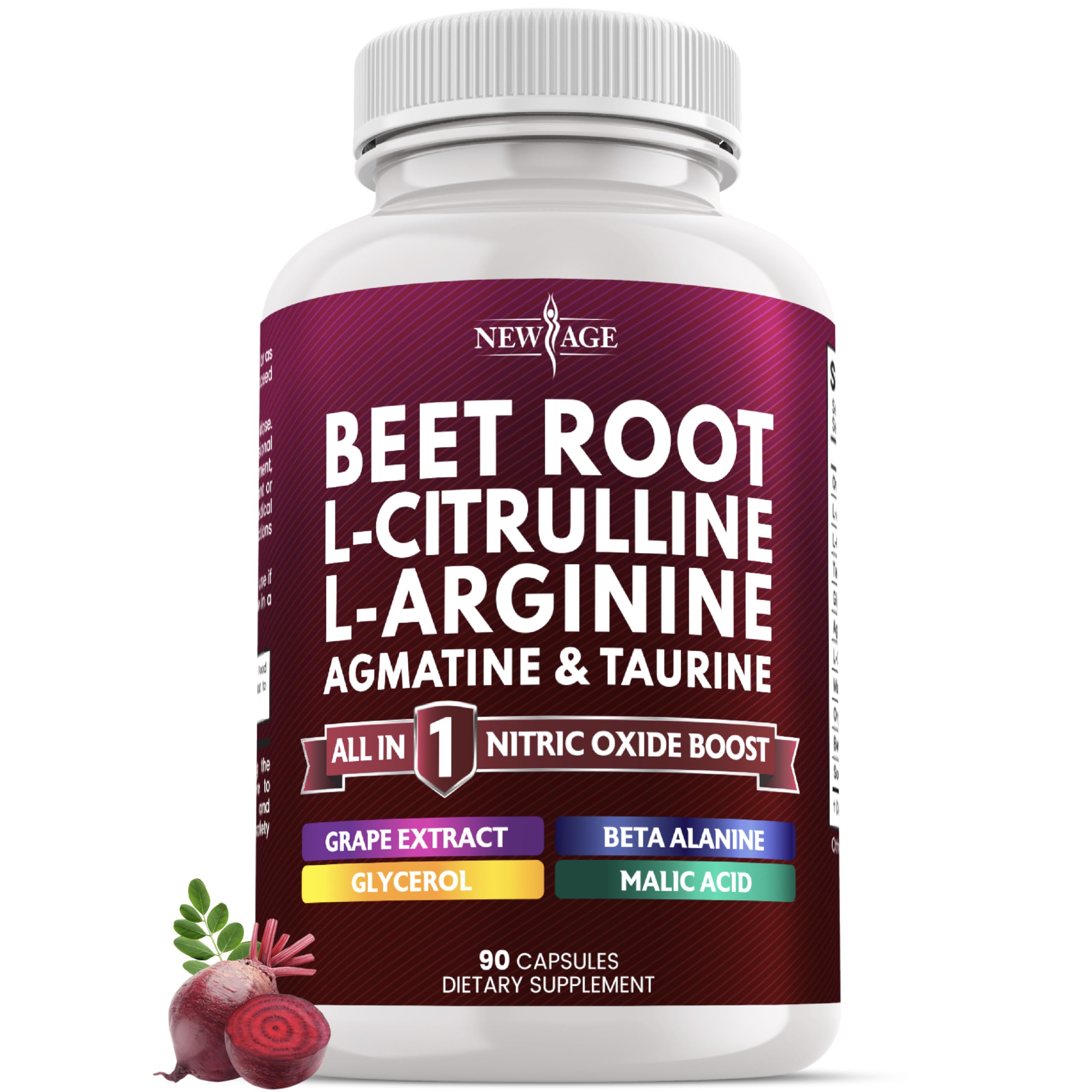 NEW AGE Grape Seed Extract & Beet Root NO2 Blend front view