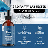 NEW AGE Ionic Zinc Drops displayed with other supplements