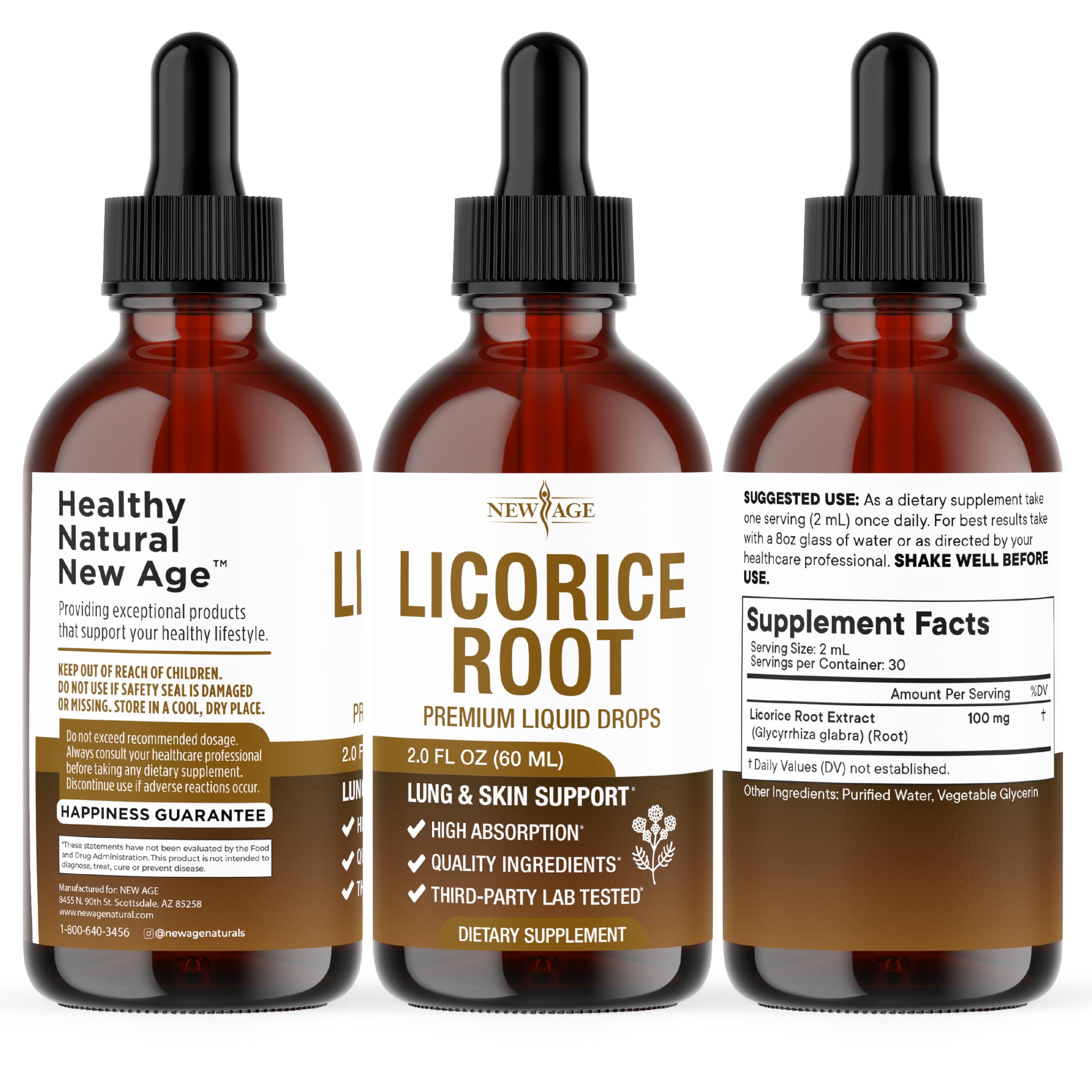 NEW AGE Licorice Root Drops 113g with organic ingredients