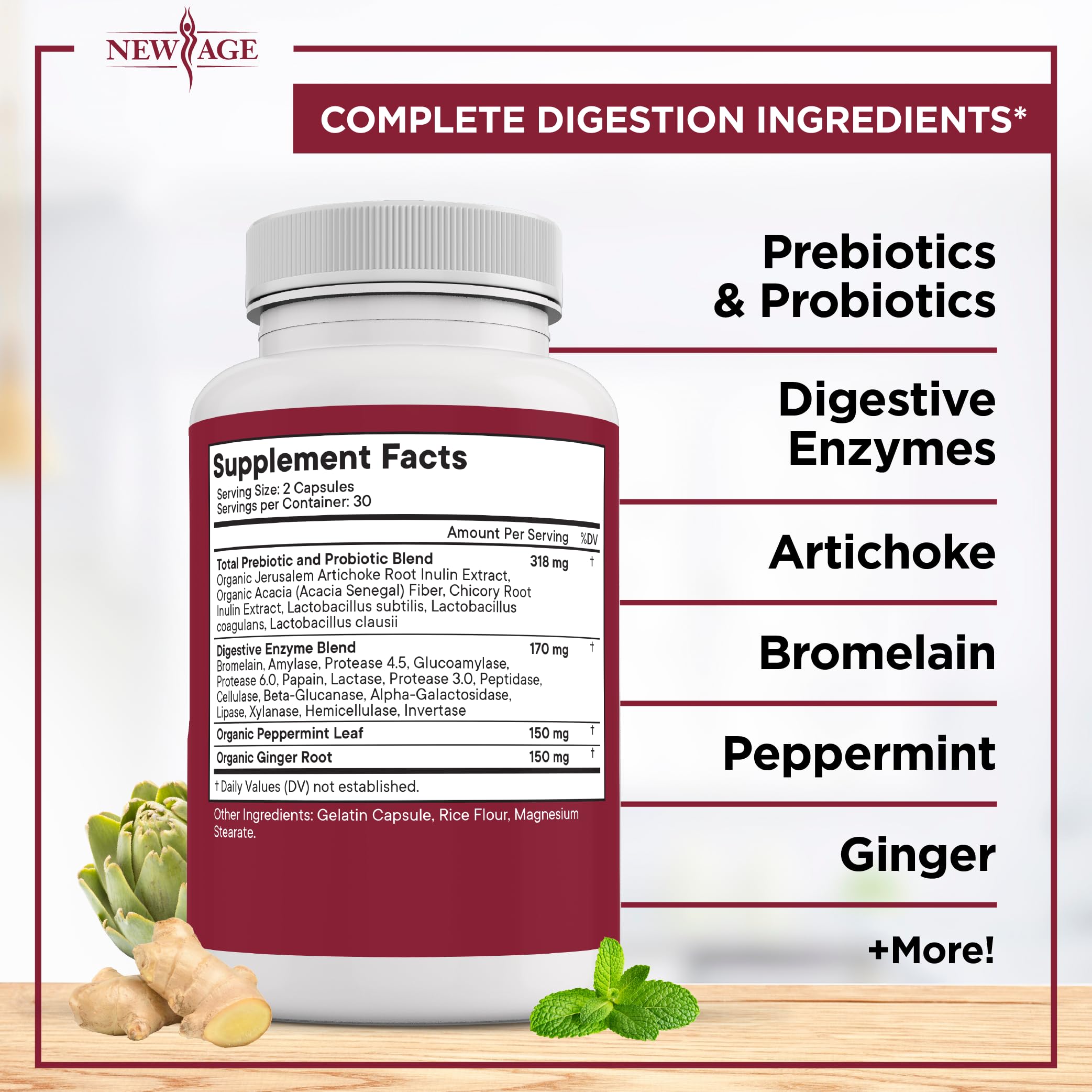 NEW AGE Lipase daily Enzyme Supplement capsules in a hand