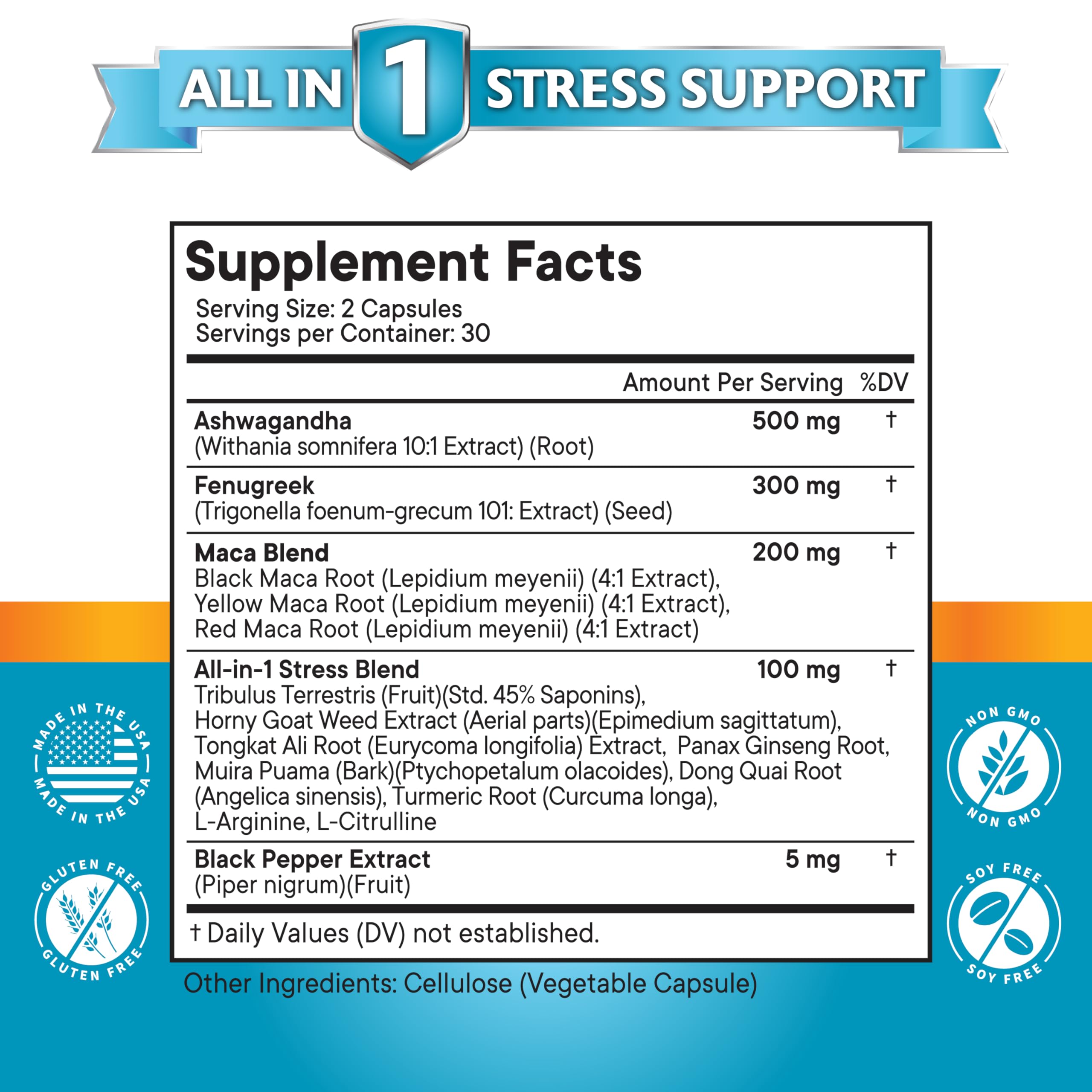 NEW AGE Maca-Ashwagandha Supplement Capsules packaging