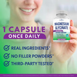 NEW AGE Magnesium Glycinate Supplement back view with ingredient details