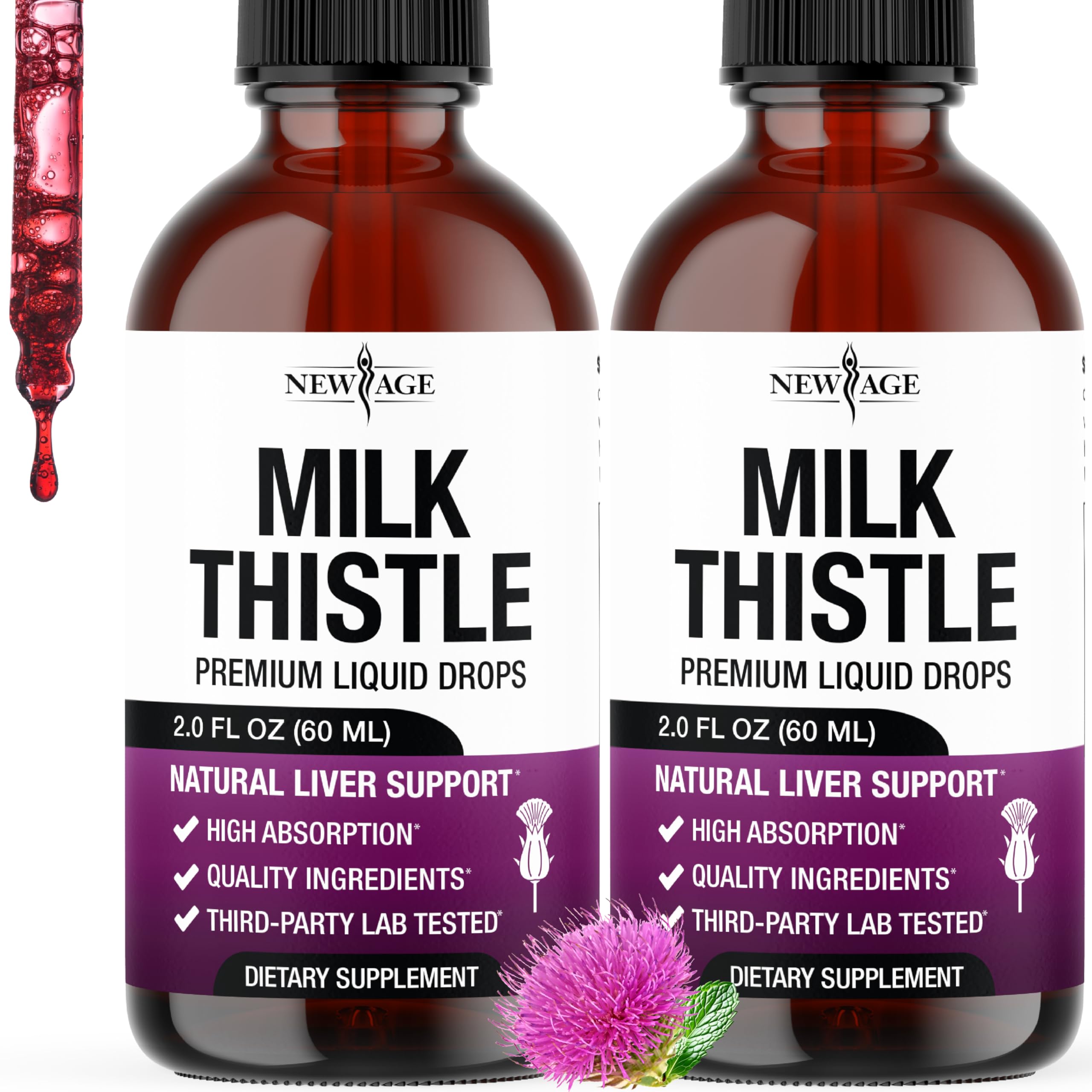 NEW AGE Milk Thistle Drops 142g front view