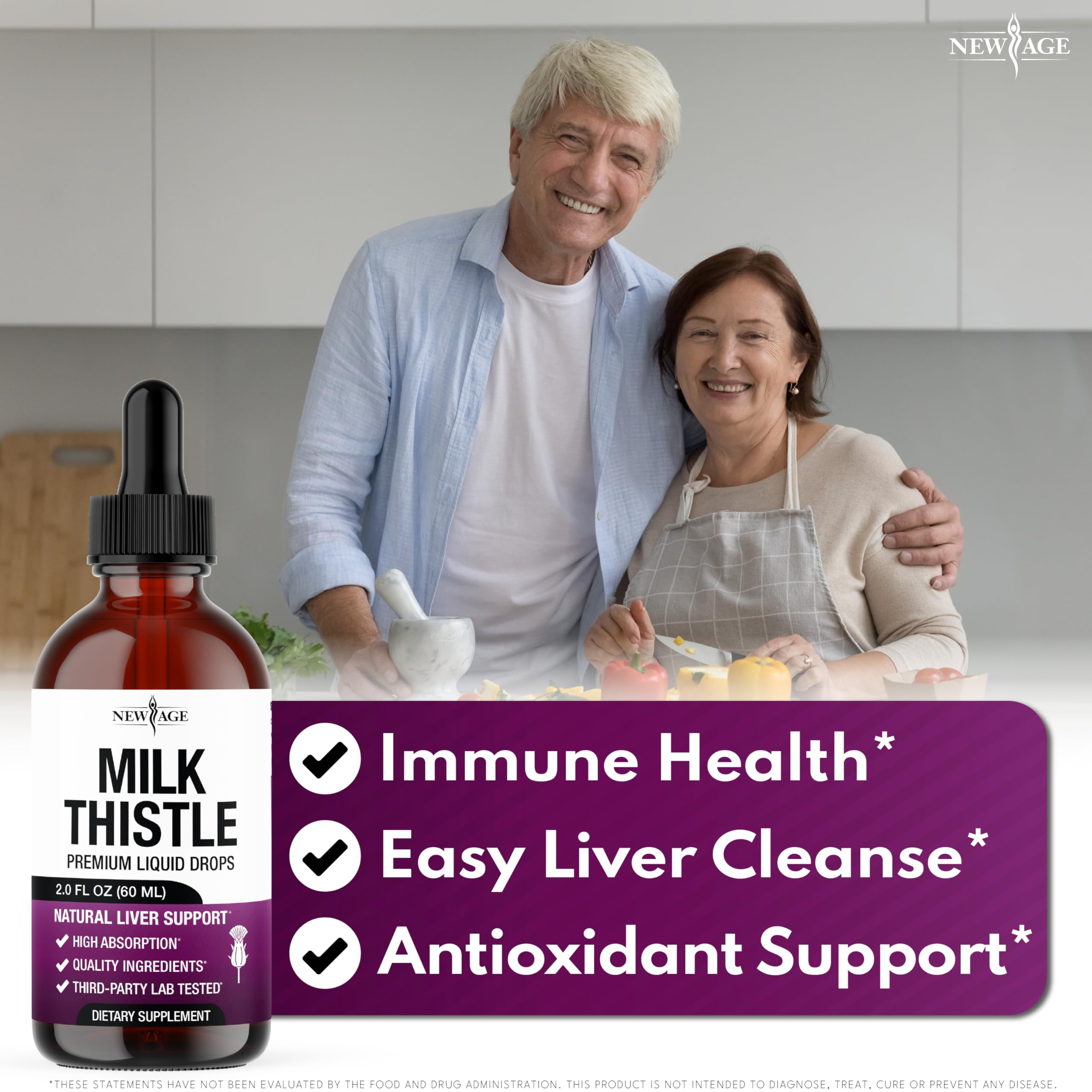 NEW AGE Milk Thistle Drops 142g liquid formula close-up