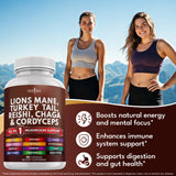 NEW AGE Mushroom Supplement Capsules open bottle with capsules
