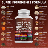 NEW AGE Mushroom Supplement Capsules side view showing capsule details