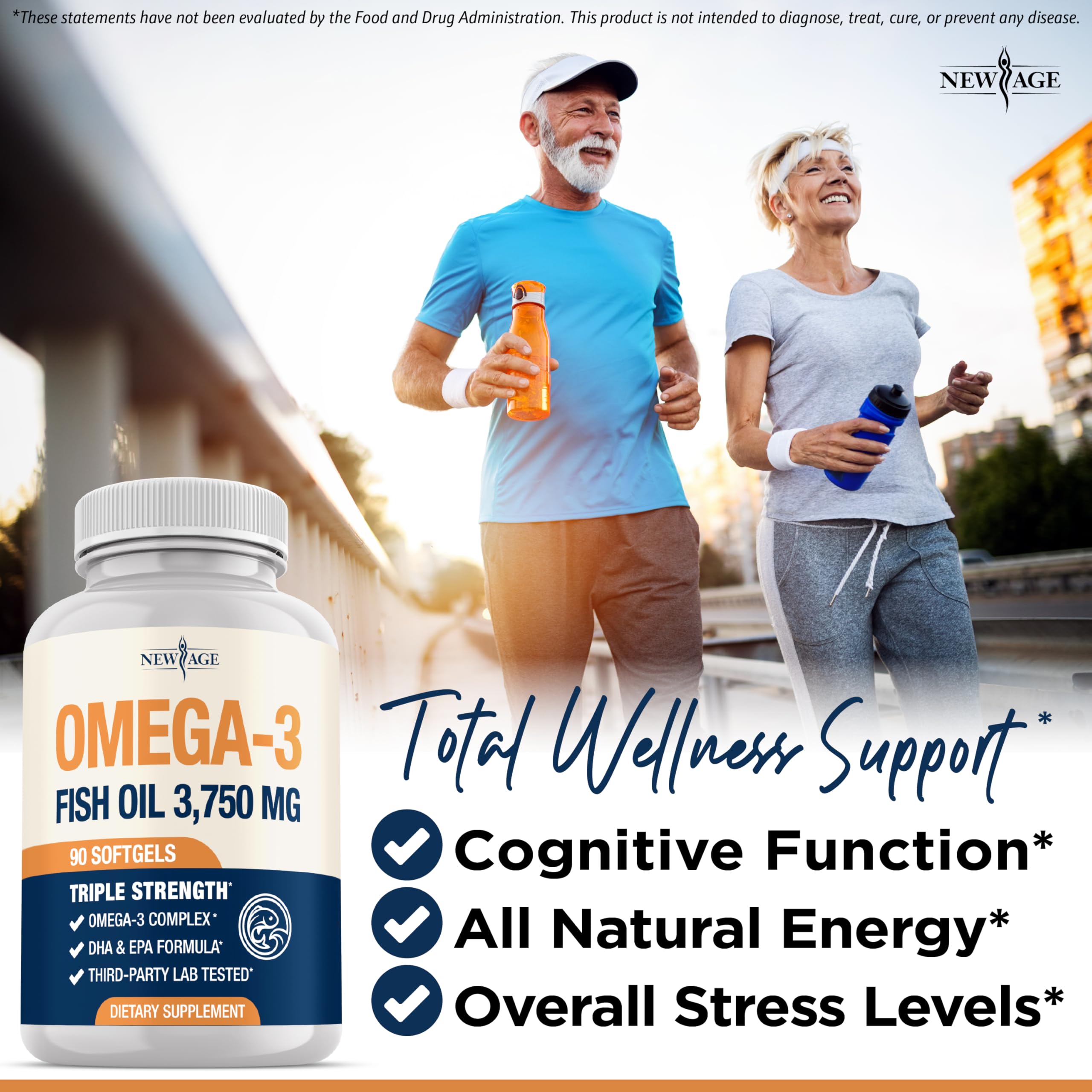 NEW AGE Omega 3 Fish Oil Complex 3750mg softgel close-up