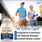 NEW AGE Omega 3 Fish Oil Complex 3750mg softgels close-up