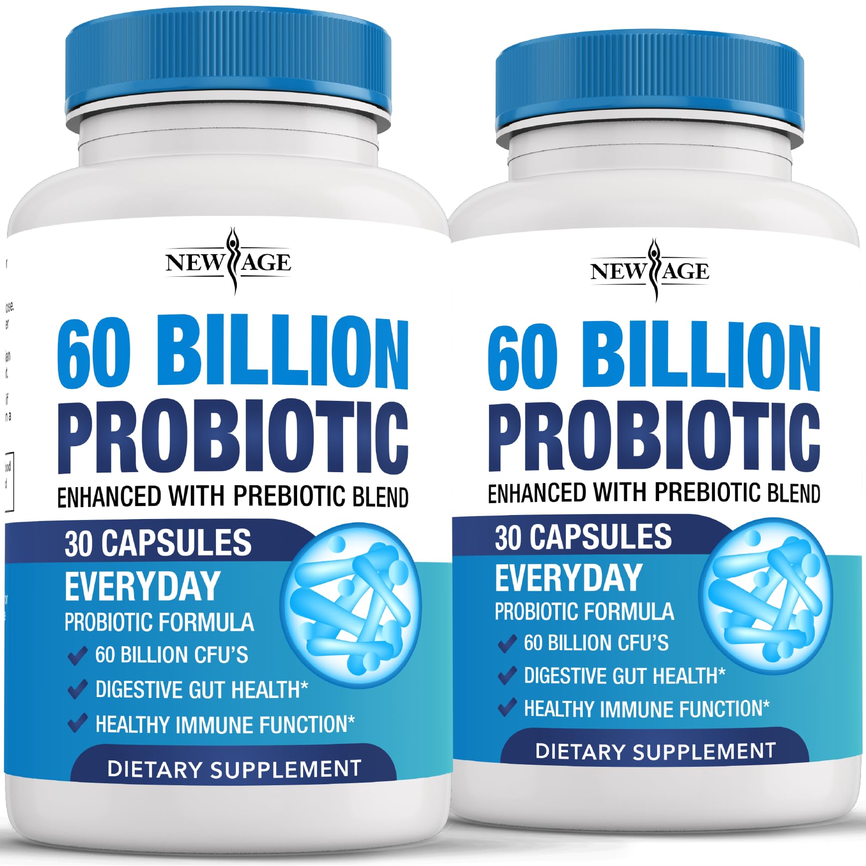 NEW AGE Probiotics 60 Billion CFU capsule bottle front view