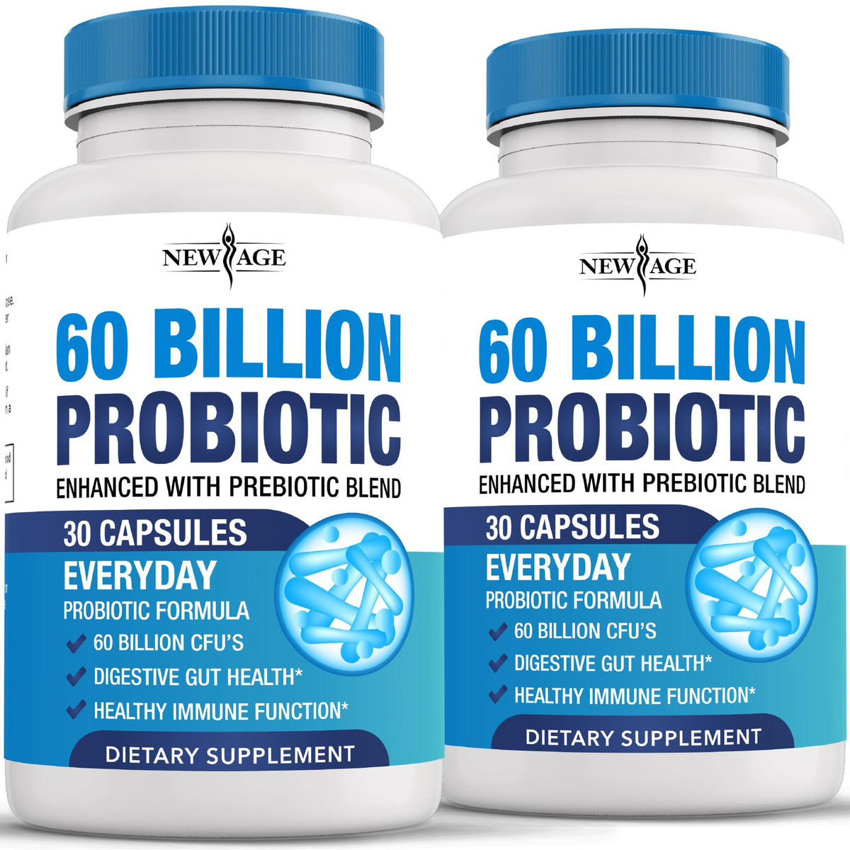 NEW AGE Probiotics 60 Billion CFU capsule bottle front view