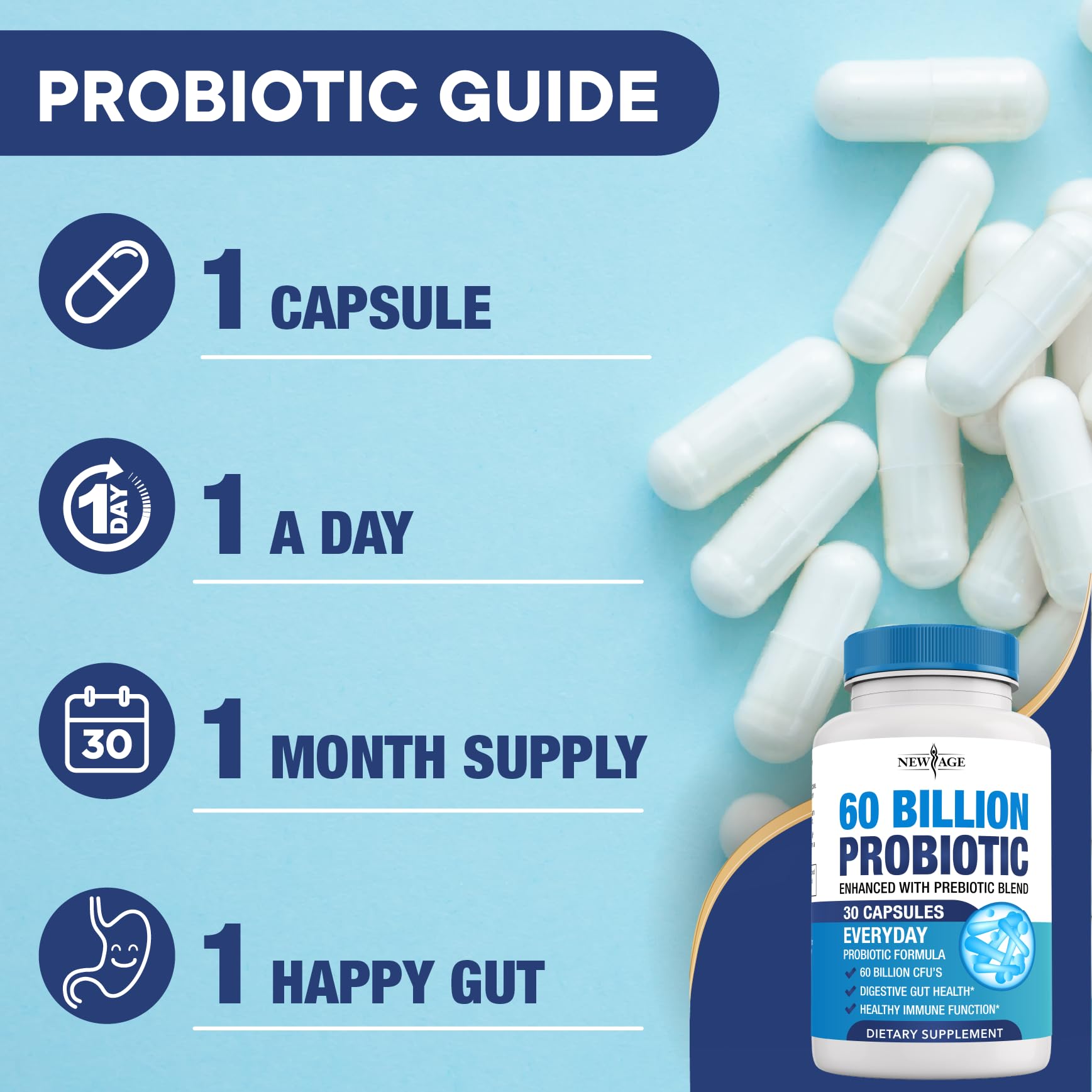 NEW AGE Probiotics 60 Billion CFU capsule ingredients list
