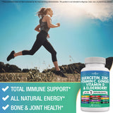 NEW AGE Quercetin with Bromelain supplement bottle side view