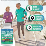 NEW AGE Quercetin with Bromelain supplement capsules close-up