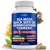 NEW AGE Sea Moss Capsules front view with 60 count
