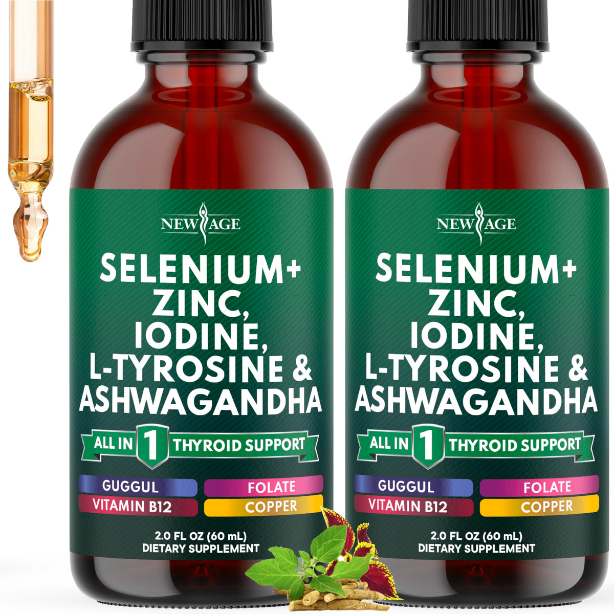 NEW AGE Selenium + Adaptogen Drops 142g front view