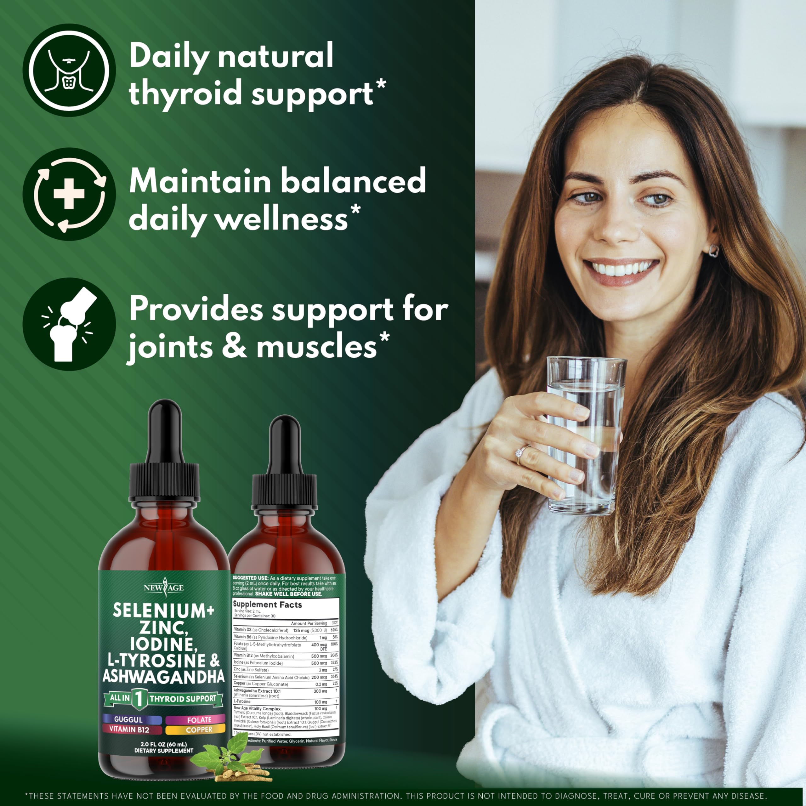 NEW AGE Selenium + Adaptogen Drops 142g liquid dropper