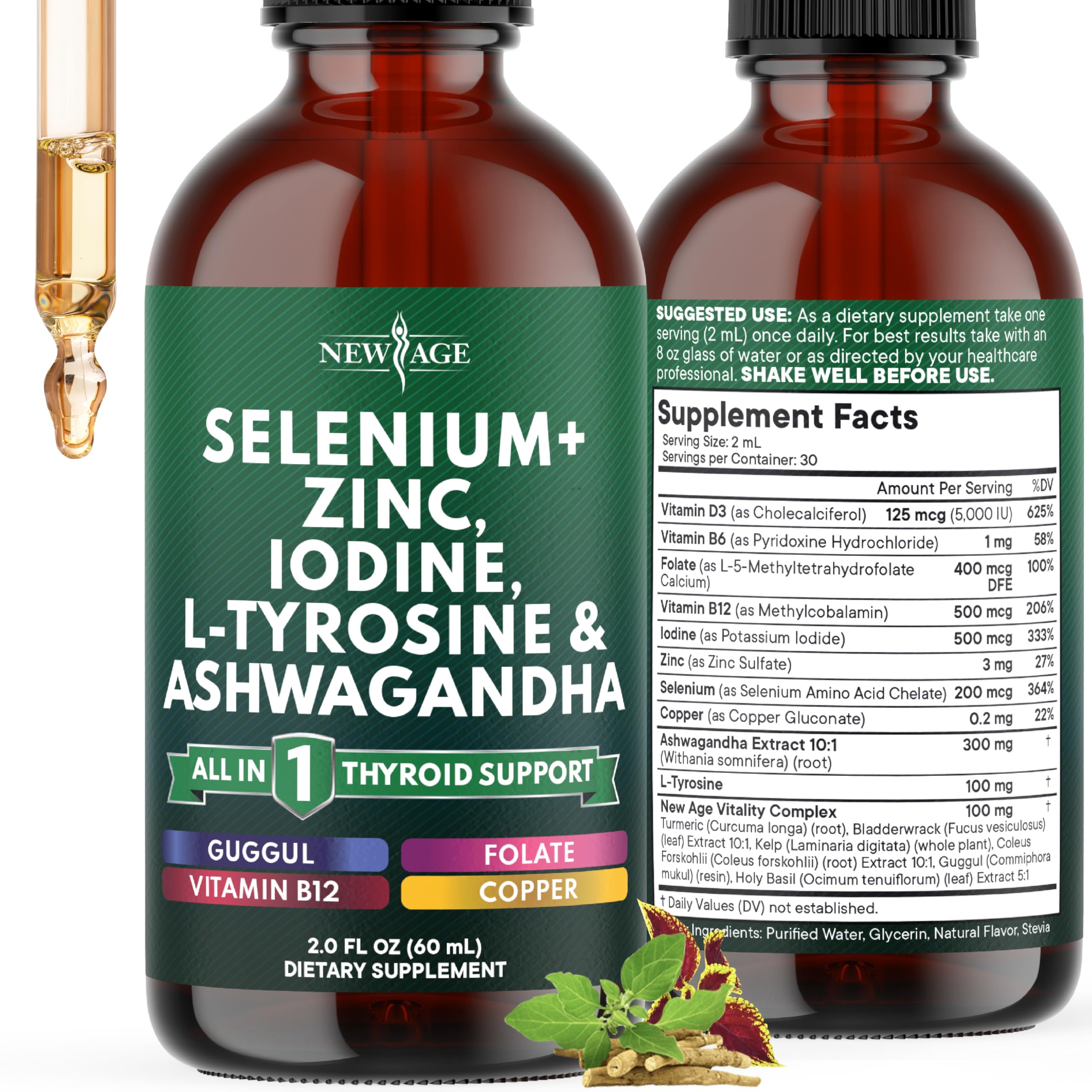 NEW AGE Selenium + Adaptogen Drops 85g front view