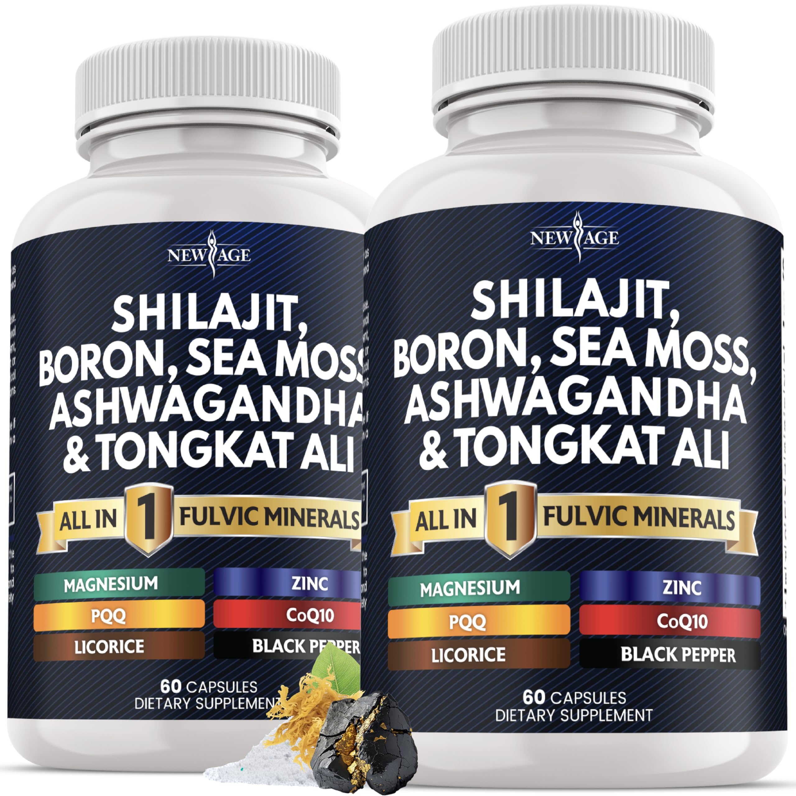 NEW AGE Shilajit Supplement 120 capsules front view