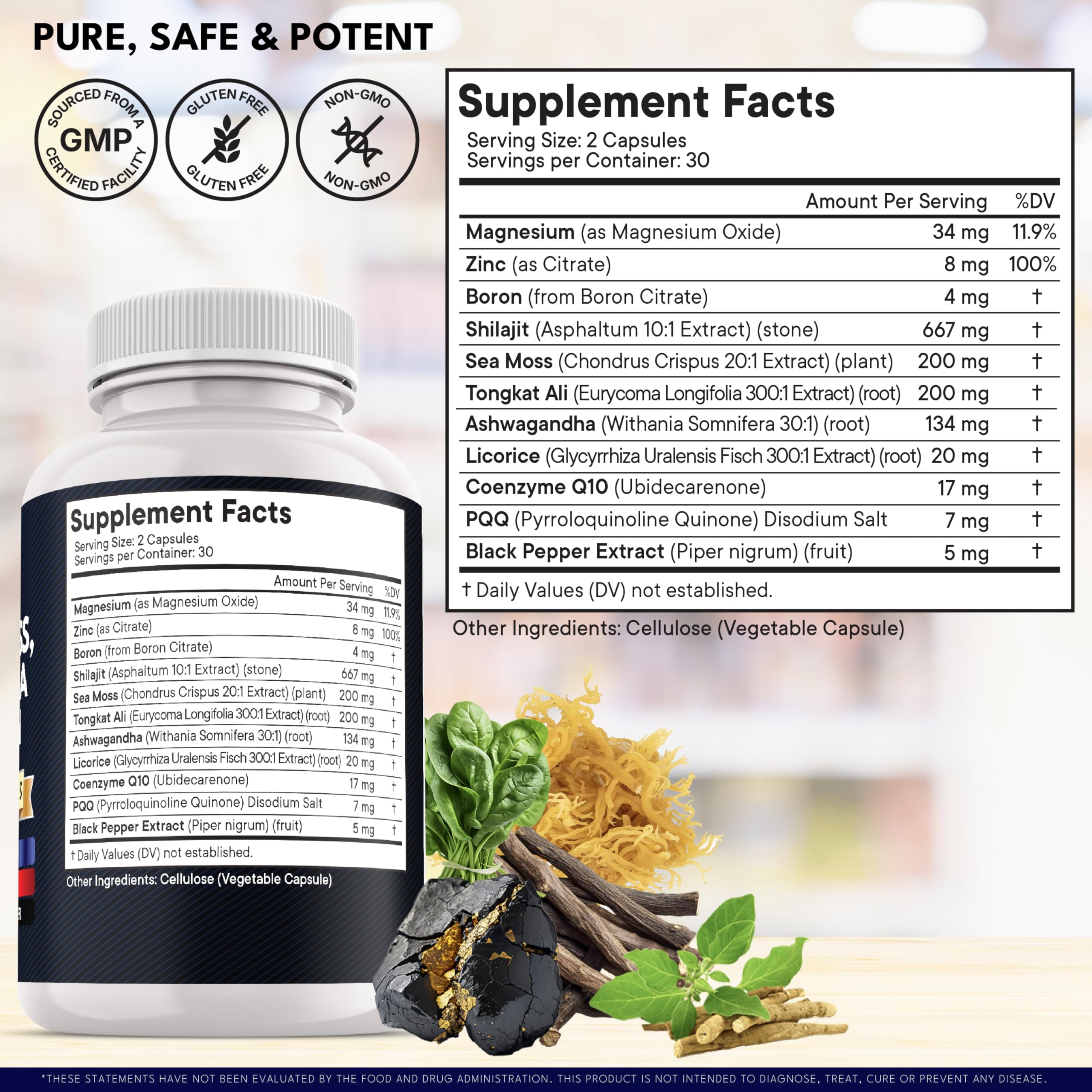 NEW AGE Shilajit Supplement capsules close-up