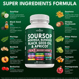 NEW AGE Soursop Supplement Superfood 60 Capsules side view