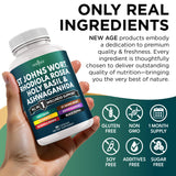 NEW AGE St. John's Wort & Rhodiola Capsules in hand